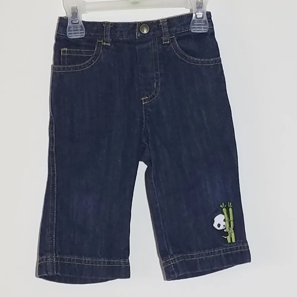 Gymboree Denim Jeans Panda Bamboo 6-12m - Picture 1 of 4